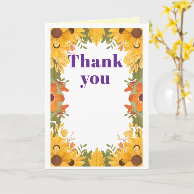 thank you card (Yellow Flower)