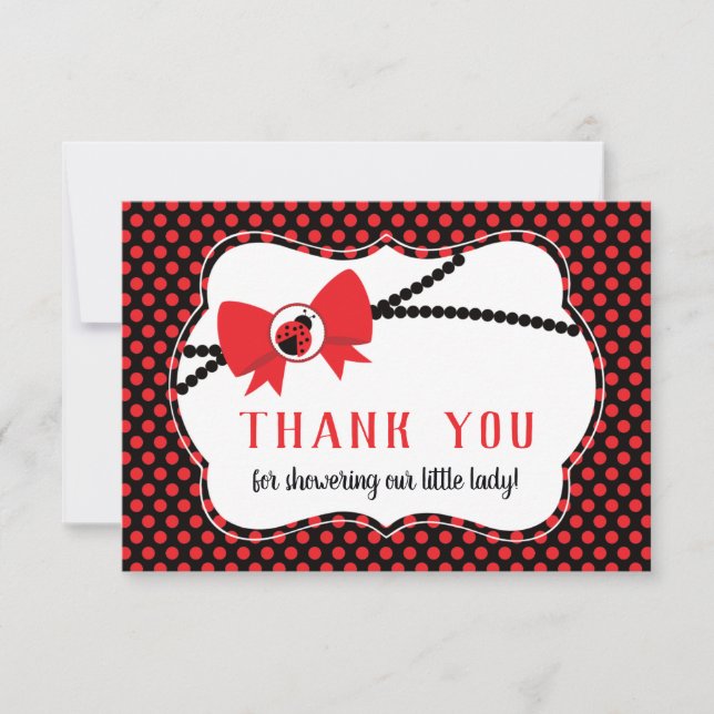 Thank You Card, Baby Shower, Ladybug Card (Front)