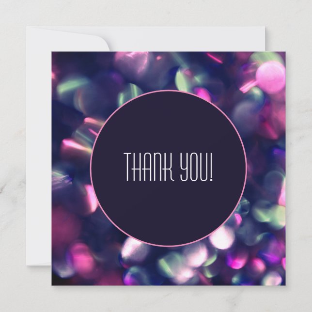 Thank You Card, Berry Sparkle Design (Front)