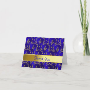 Thank You Card--Blue & Gold Card