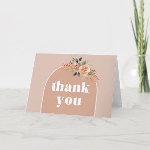 Thank You Card, Boho Modern arch with wildflowers Card