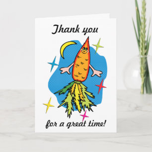 Thank you card: Carrot Rocket Ship Card