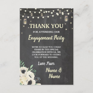 Thank You Card Engagement Fireflies Chalk Floral