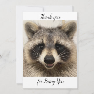 Thank you card featuring "Animal" the Raccoon.