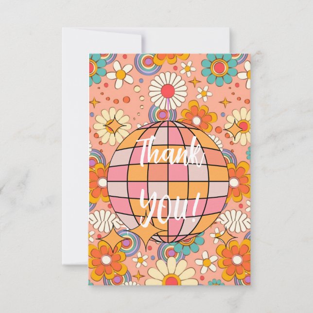 THANK YOU CARD - FLOWER DISCO BALL (Front)