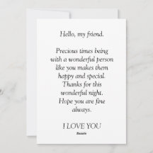 Thank you card for a friend
