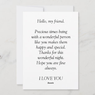 Thank you card for a friend