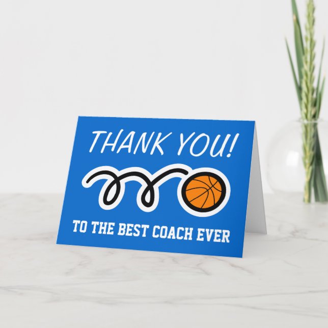 Thank you card for basketball coach | Customizable (Front)