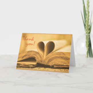 Thank You Card for Book Lovers Blank Inside