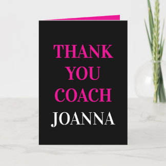 Thank You Card for Coach in Black, Pink and White