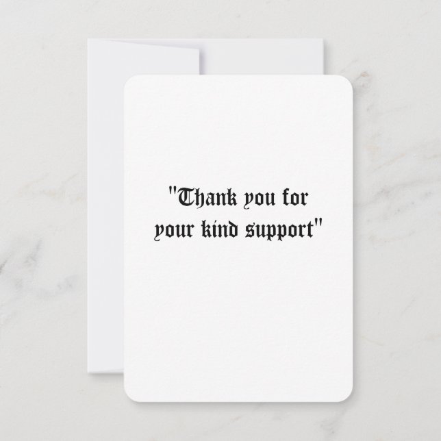 Thank you card for kind support (Back)