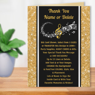 Thank You Card for Music Teacher, Band, Choir Card