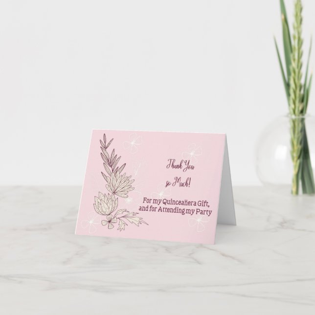 Thank You Card for Quinceanera Gift (Front)