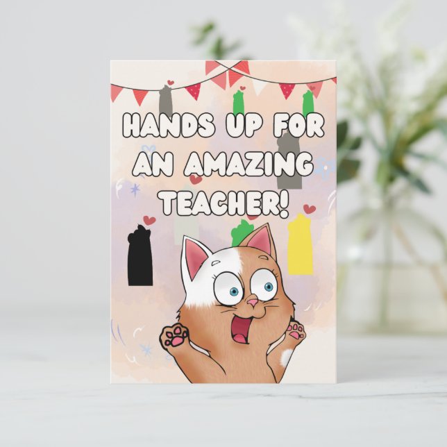 Thank you card for teachers (Standing Front)