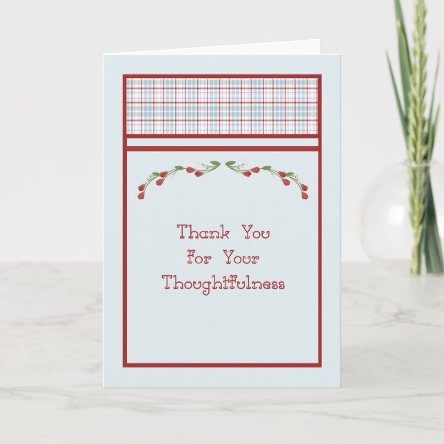 Thank You Card for Thoughtfulness Contemporary (Front)