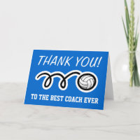 Thank you card for volleyball coach | Customizable