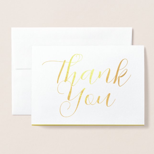 Thank You Card, Gold Calligraphy Appreciation Foil Card (Front With Envelope)