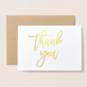 Thank You Card - Gold Foil with Kraft paper