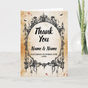 Thank You Card Gothic Wedding Halloween Rustic