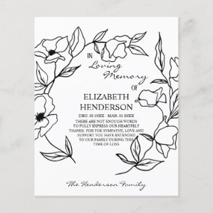 Thank you card in memory of sympathy with flowers.
