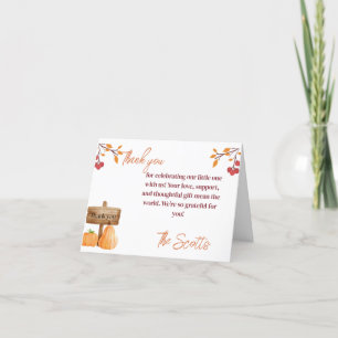 Thank you card little pumpkin