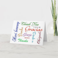 Thank you card many languages customizable