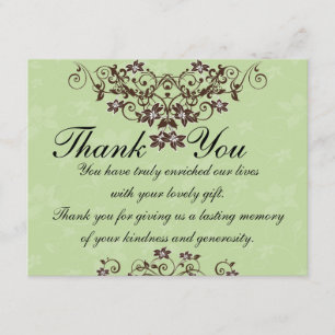 Thank You Card - Mint Green & Chocolate Brown