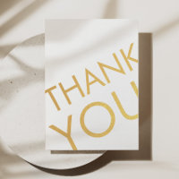 Thank You Card Modern Minimalist Foil Metallic