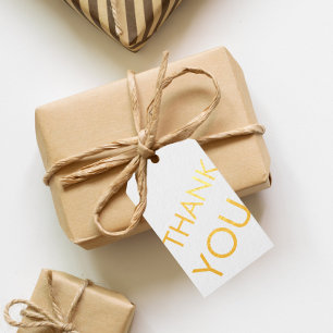 Thank You Card Modern Minimalist Foil Metallic Gift Tags