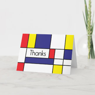 Thank You Card - Mondrian Themed