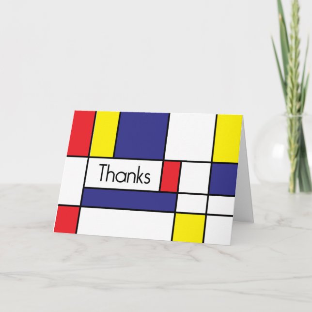 Thank You Card - Mondrian Themed (Front)