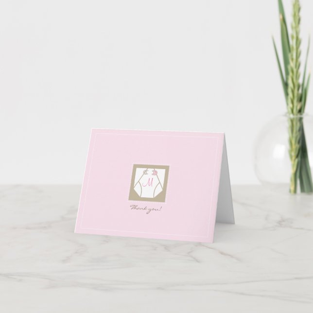 Thank You Card - Monogram Diaper (Front)