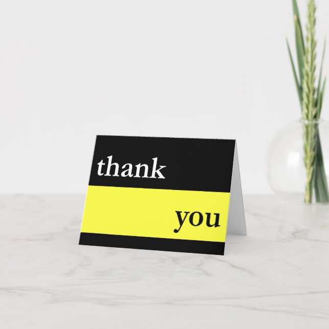 Thank You Card / Notecard (Yellow Thick Stripe) (Front)