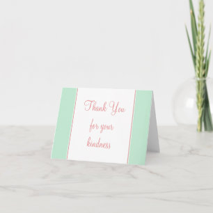 Thank You card  Peach and Mint Green