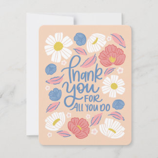 Thank You Card - Peachy Florals