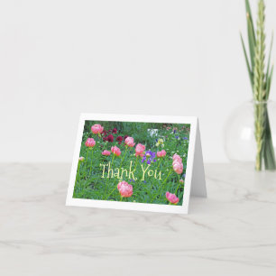 "Thank You" Card/PEONY GARDEN/WHITE BENCH/ Thank You Card
