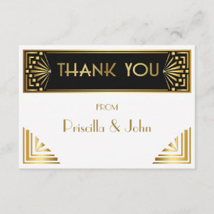 Thank You Card,Photo Back,Great Gatsby,white black