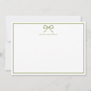 Thank You Card Preppy Bow Baby Shower