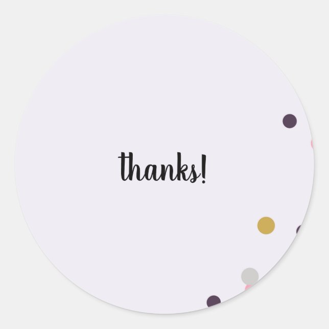Thank You Card Purple Classic Round Sticker (Front)