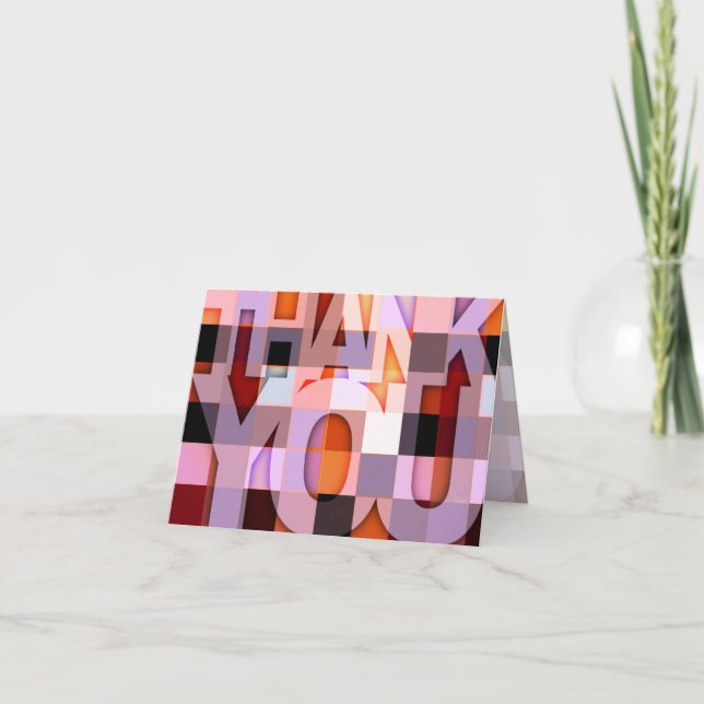 Thank You Card Purple Mosaic (Front)