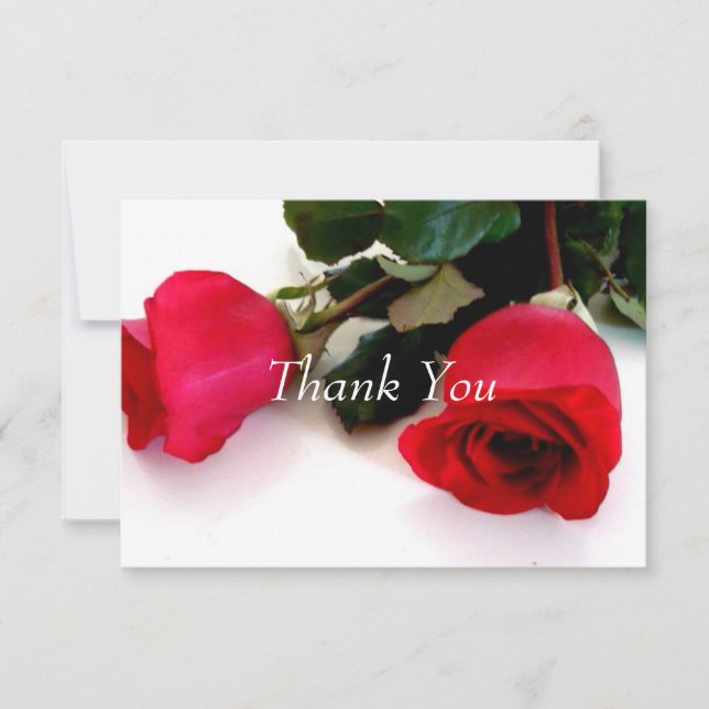Thank you card red roses Wedding Set (Front)