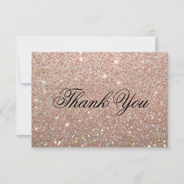 Thank You Card - Rose Gold Glit Fab (Front)