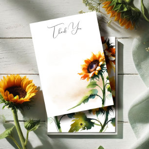 Thank You Card Rustic Sunflower