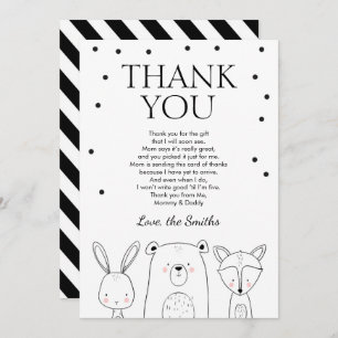 Thank You Card Safari Animals Baby Shower Birthday