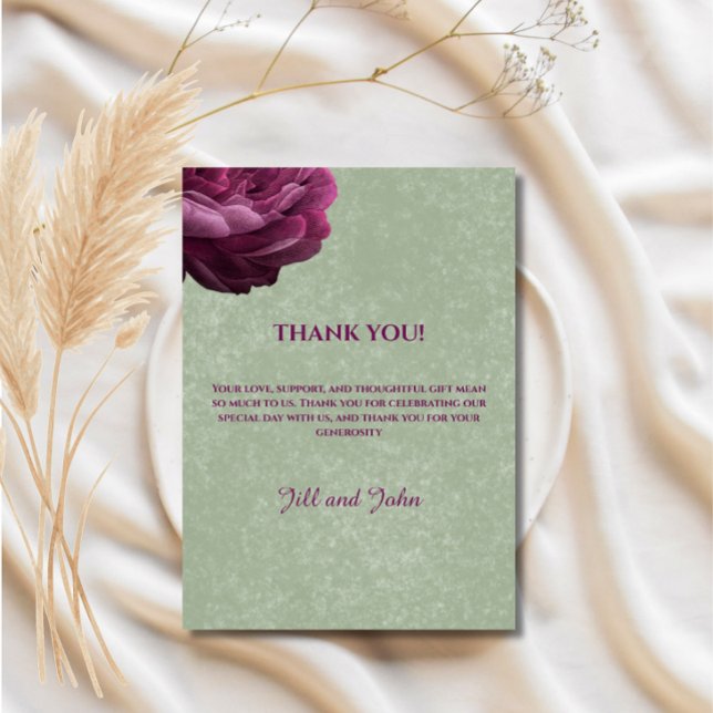 Thank You Card Sage Green Note Wedding (Creator Uploaded)