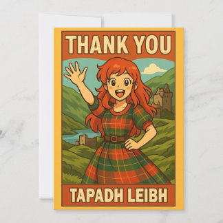 Thank You Card - Scottish Anime Girl in Highlands