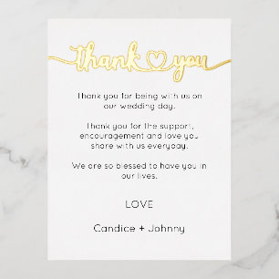 Thank You Card, Script Thank You Card