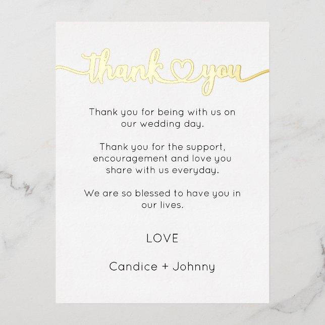 Thank You Card, Script Thank You Card (Front)