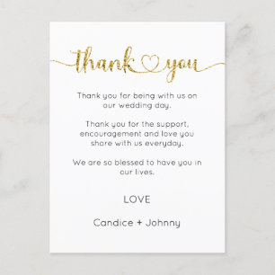 Thank You Card, Script Thank You Card