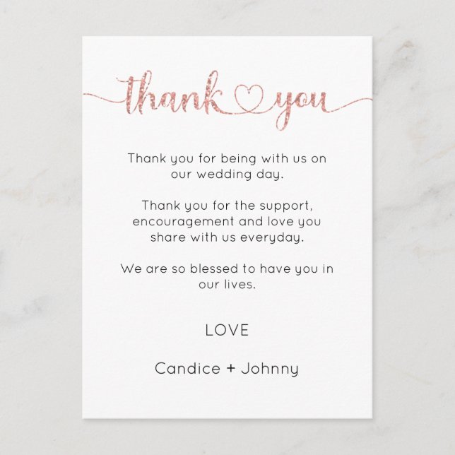 Thank You Card, Script Thank You Card (Front)